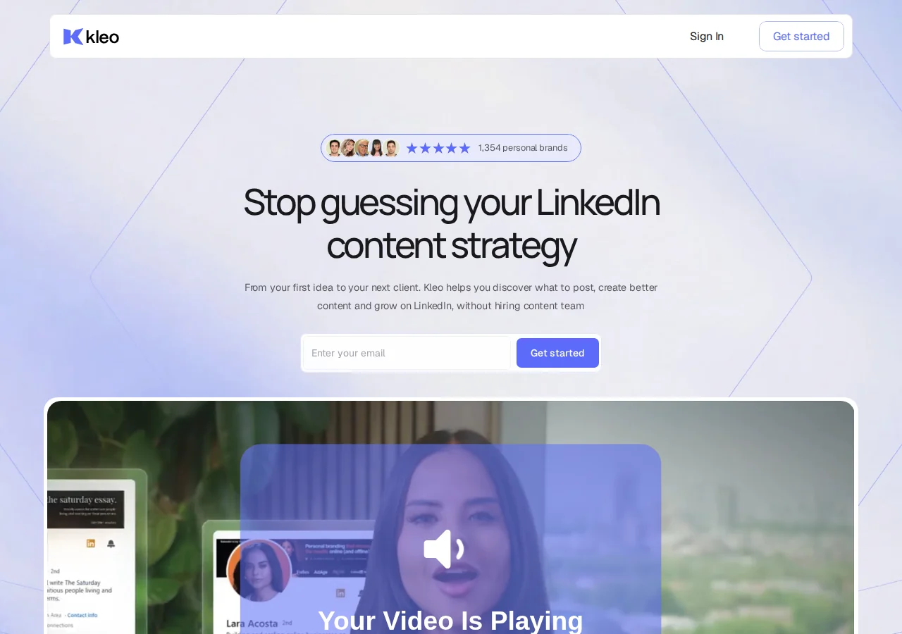 Kleo supports LinkedIn content strategy and writing