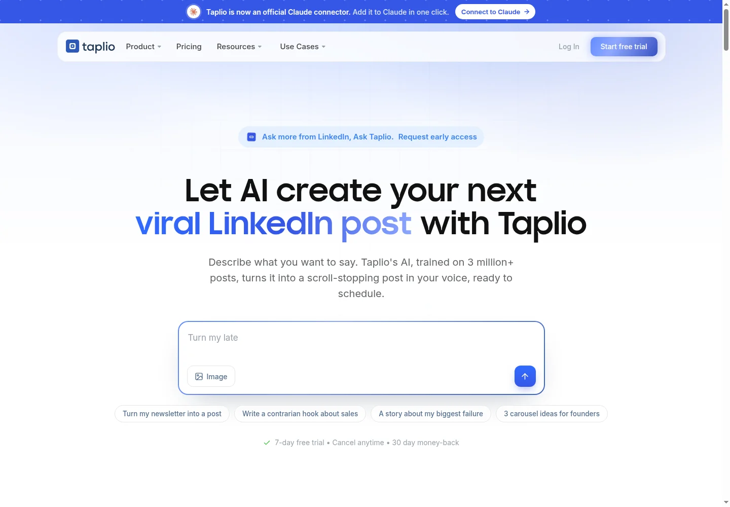 Taplio combines LinkedIn publishing and engagement